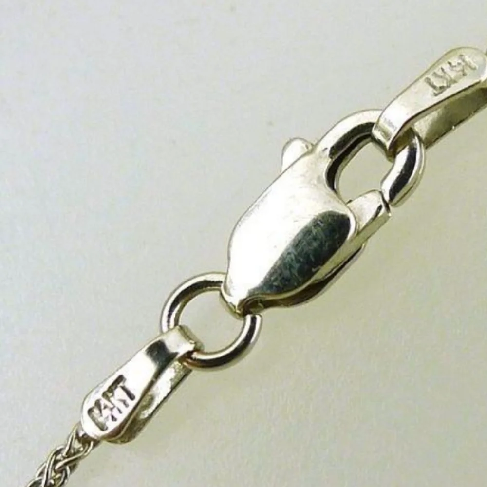 14k Solid White Gold Necklace With 14k Gold Pendant & 9mm Genuine Pearl Quartz - Picture 11 of 13